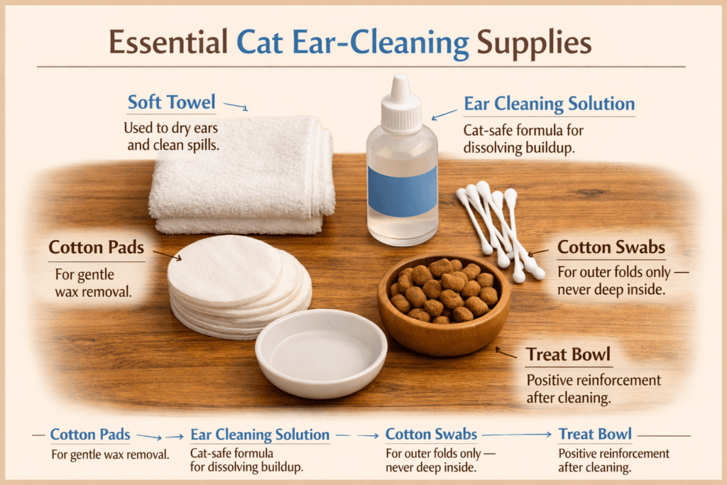 Cat Ear Cleaning Supplies Kit at Home