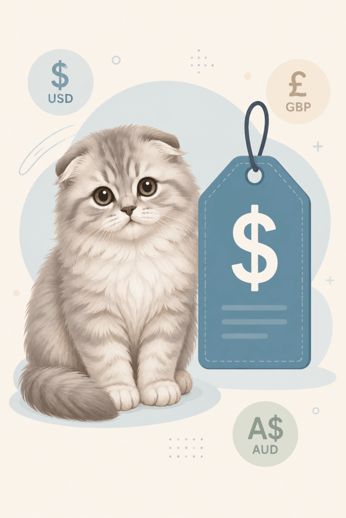 Scottish Fold Longhair | Highland Fold Cat Personality, Cost & Care Facts 4 Scottish Fold Longhair cost and pricing guide infographic
