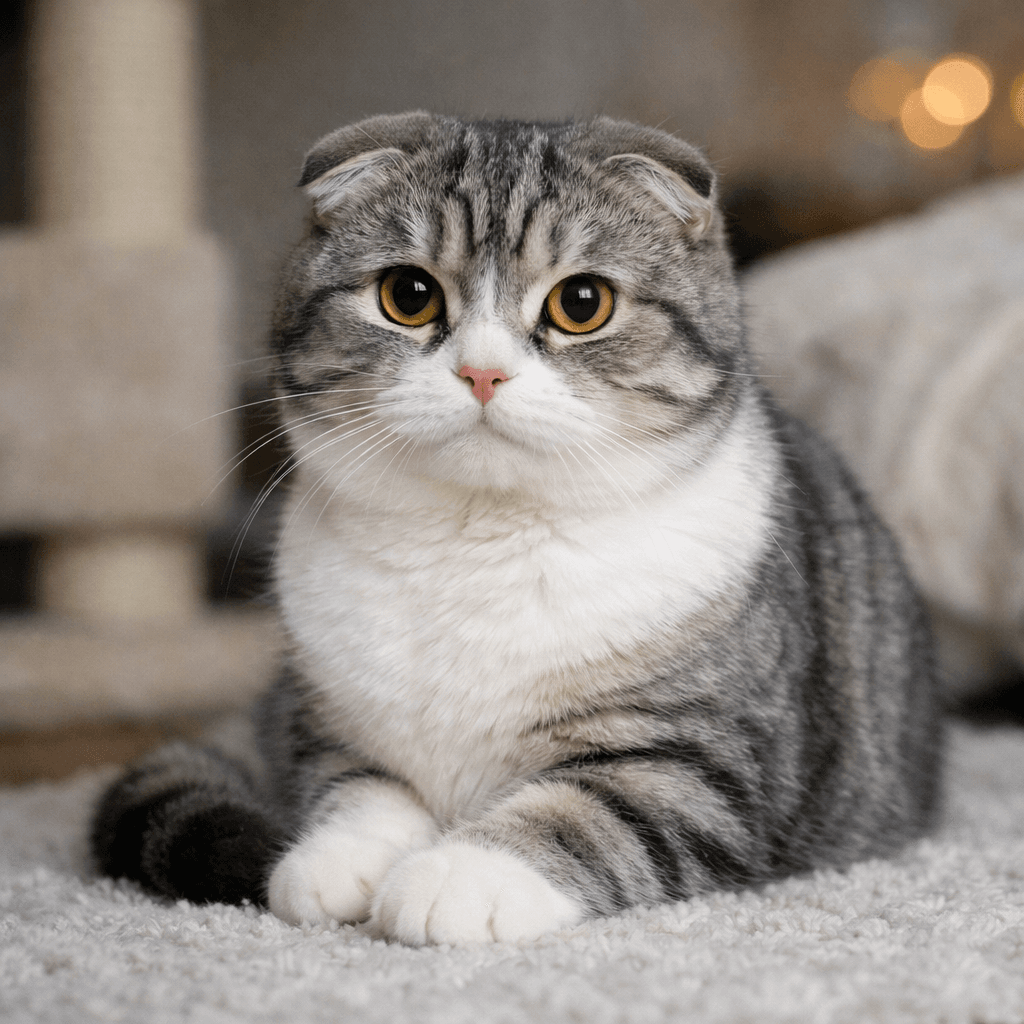 Scottish Cat Breeds | Every Breed from Scotland Explained 4 A Scottish Straight Longhair cat with straight ears and a semi-long silky coat, looking gently at the camera