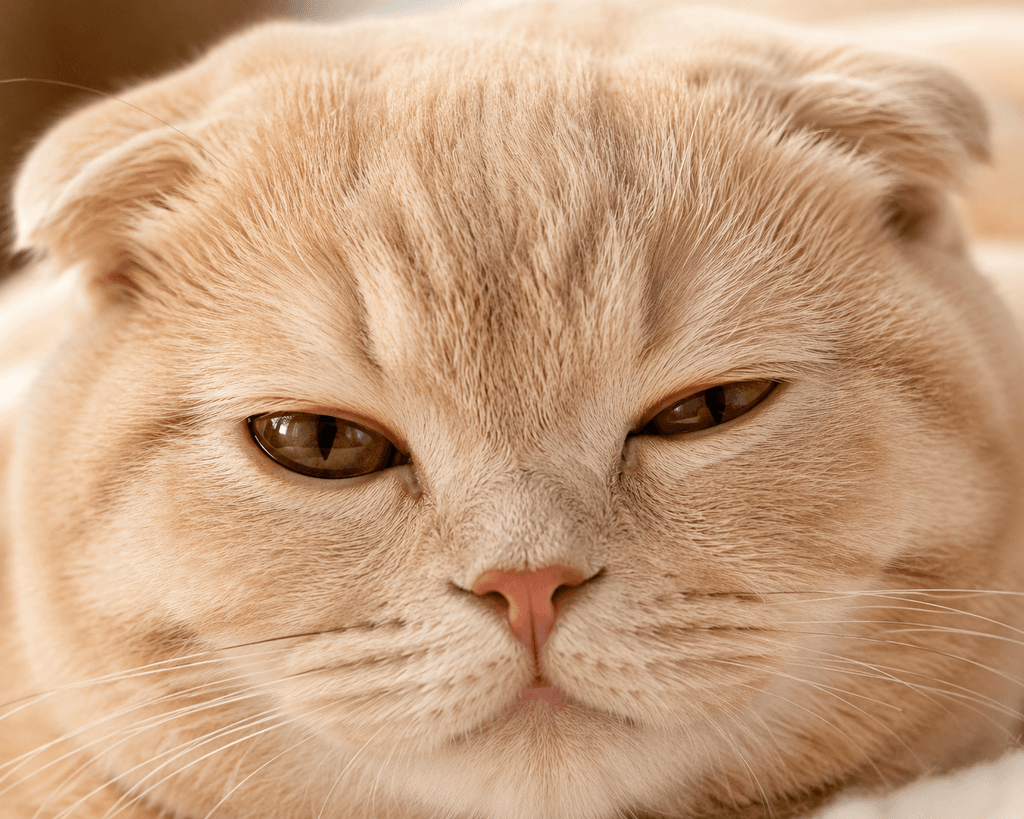 Are Scottish Folds Affectionate or Independent? 7 Surprising Personality Traits 3 Close-up of Scottish Fold cat slow blinking at its owner which show "Are Scottish Folds Affectionate"