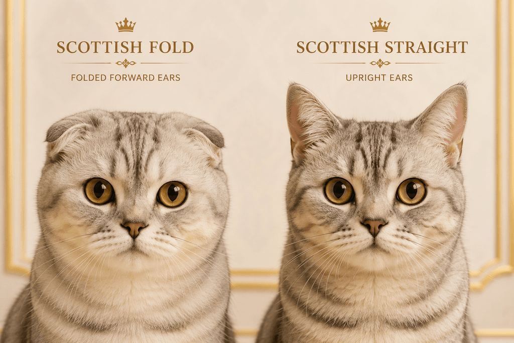 Scottish Fold vs Scottish Straight | 9 Amazing Differences Every Cat Owner Should Know 2 Scottish fold vs Scottish straight ear shape close up comparison
