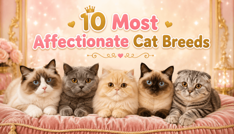 Most affectionate cat breeds cuddled together on a royal cushion
