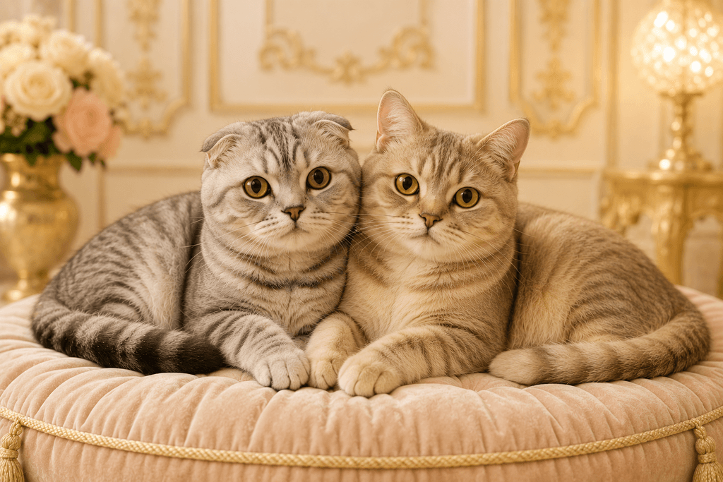 Scottish fold and Scottish straight affectionate cat breed cuddling