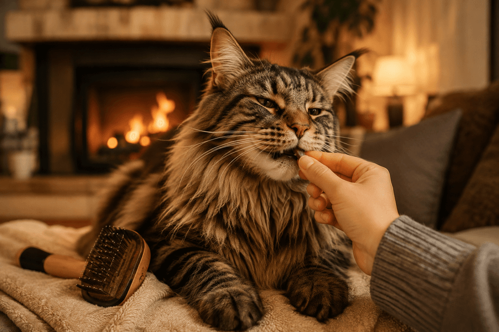 Why does my cat hate grooming Maine Coon rewarded with treat
